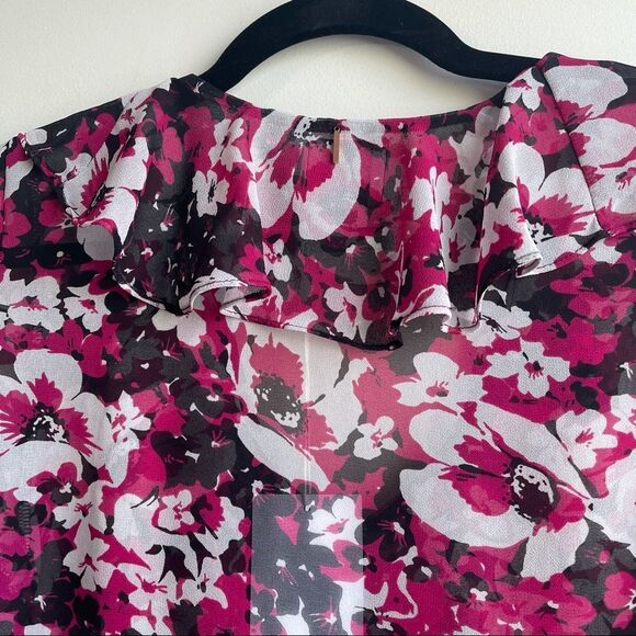 Misa Los Angeles floral ruffle bell sleeve blouse small boho fall cottage core - Picture 9 of 12